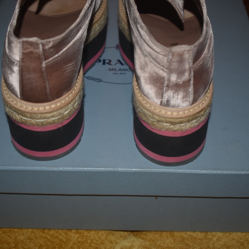 Prada Velvet Embellished Platform Oxford - Picture 8 of 9
